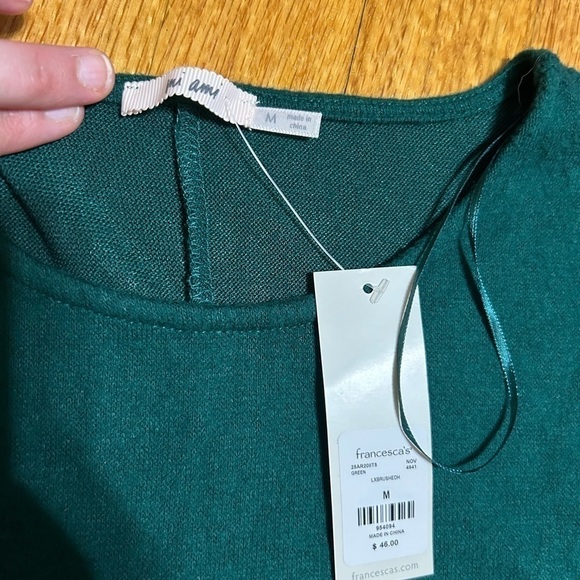 francesca's Women's Faux Wrap Bell Sleeve Green Dress Size Medium - Picture 8 of 11